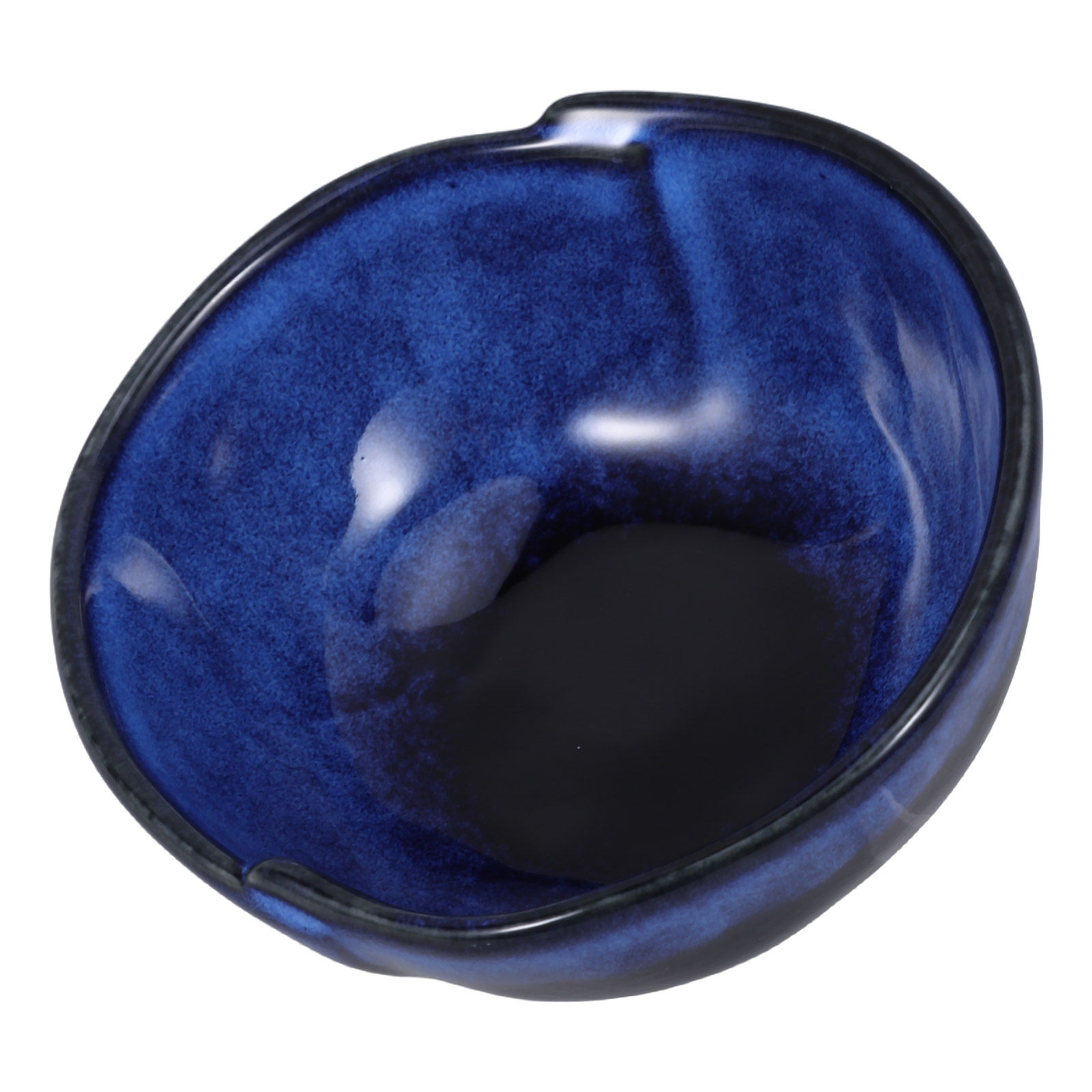 Ceramic Trinket Dish - Rustic Blue Ceramic Decorative Bowl 350Ml