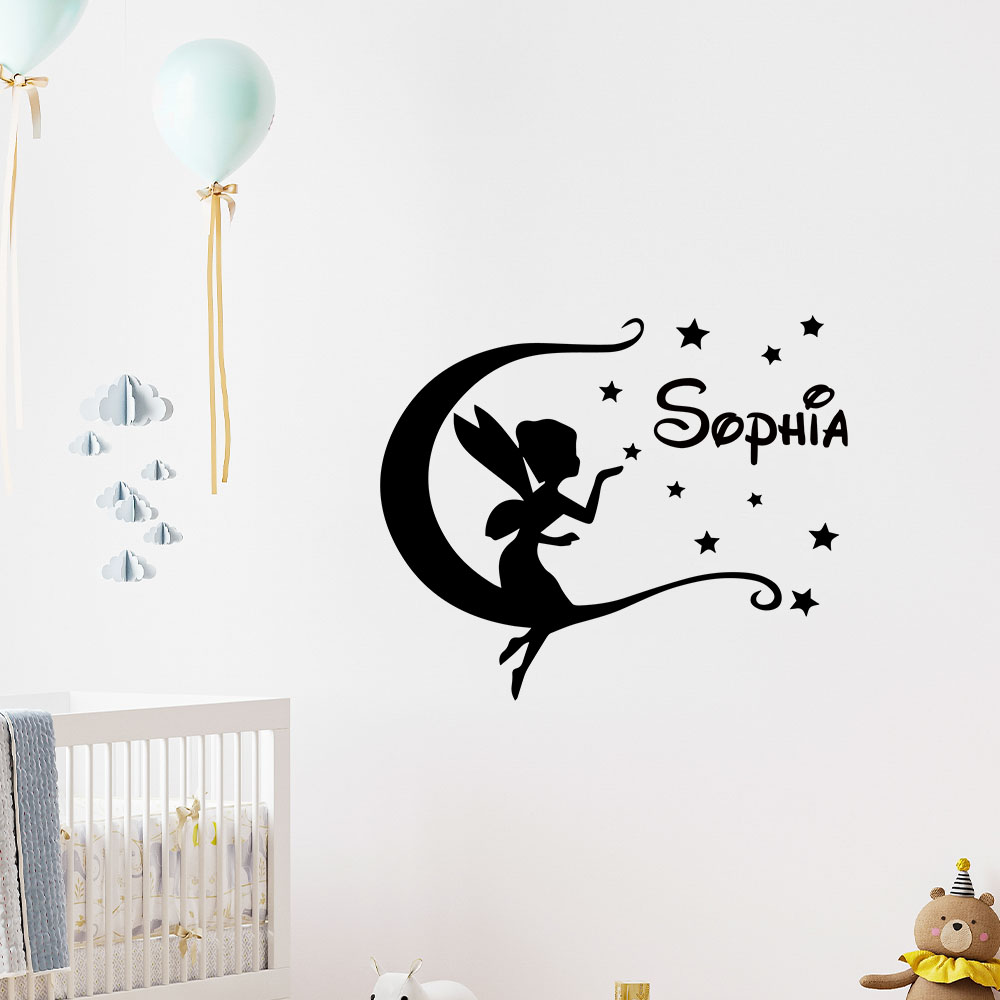 Home Decor Wall Tiles - 1PC Creative Fairy Moon Stars Custom