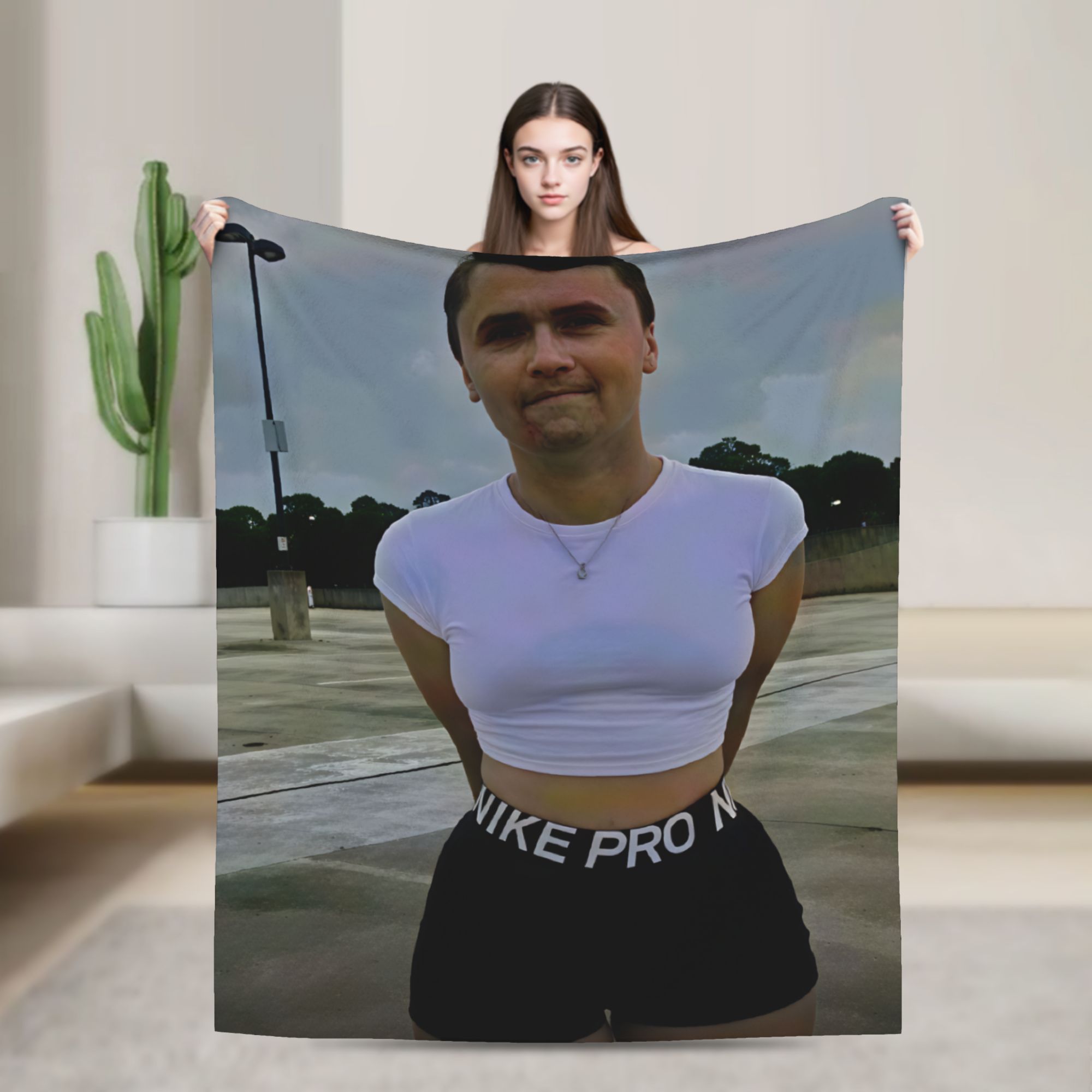 Home Decor Fallout 4 - Park Charlie Kirk Crossdressing Meme Blankets