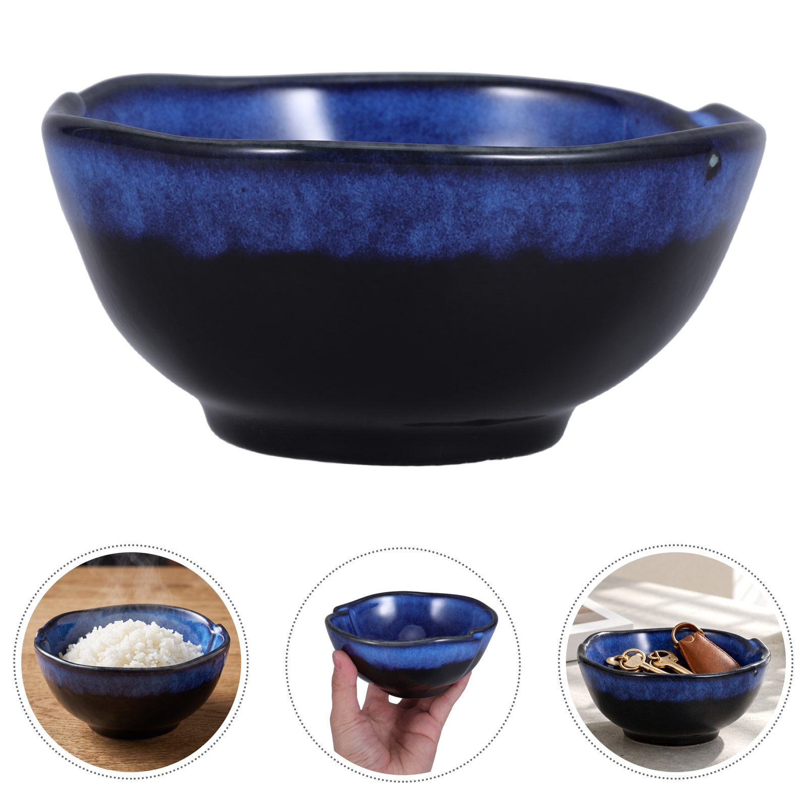 Rustic Blue Ceramic Decorative - Ceramic Trinket Dish 评论和价格