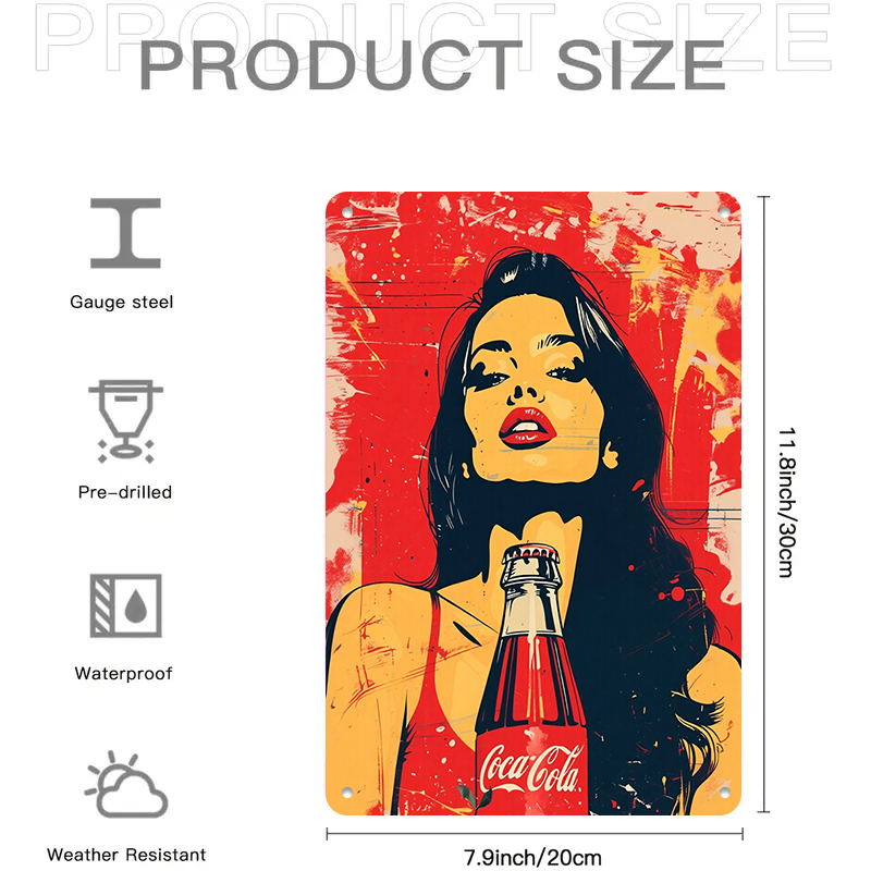 1PC 2D Flat Vintage Coca Cola  - Home Decor Shop 评论和价格