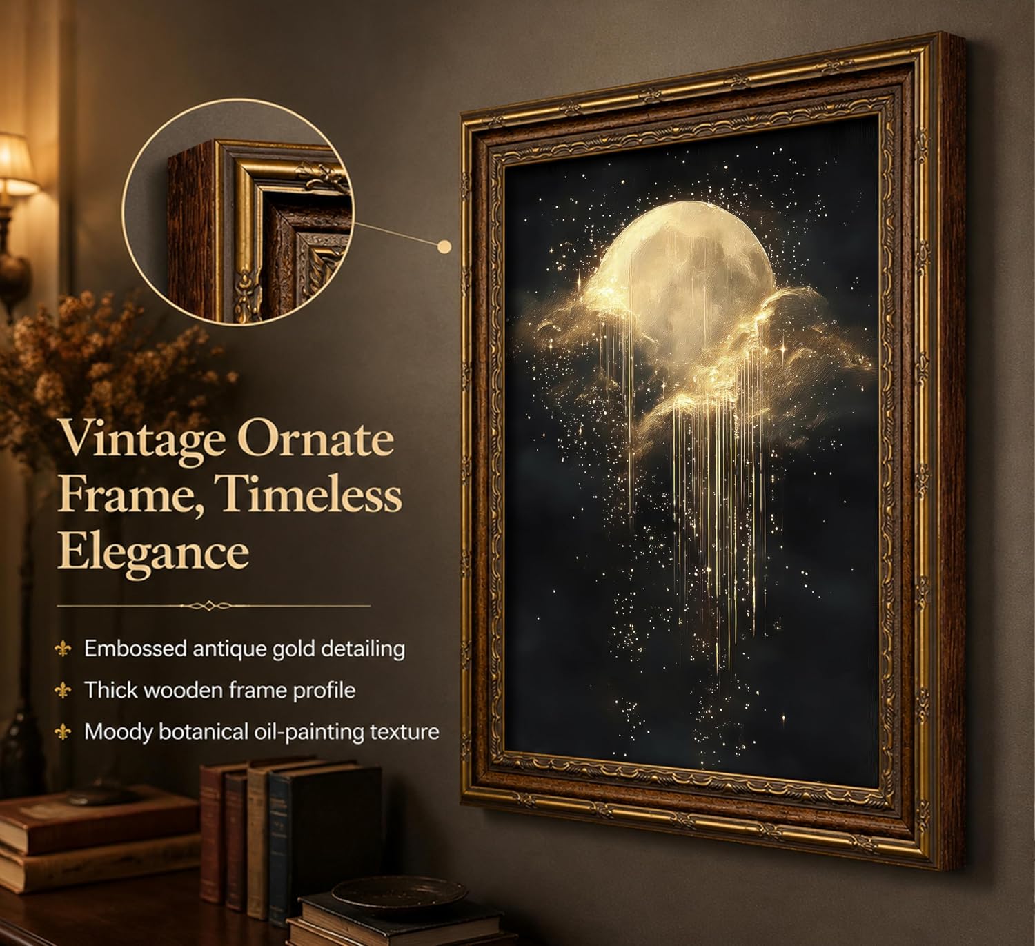 Antique Framed Celestial Canva - Geometric Wall Art 评论和价格