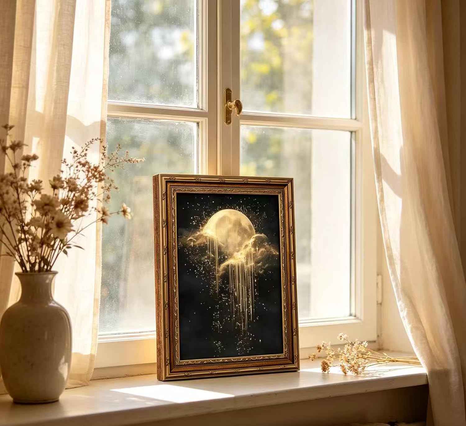 Antique Framed Celestial Canva - Geometric Wall Art 评论和价格