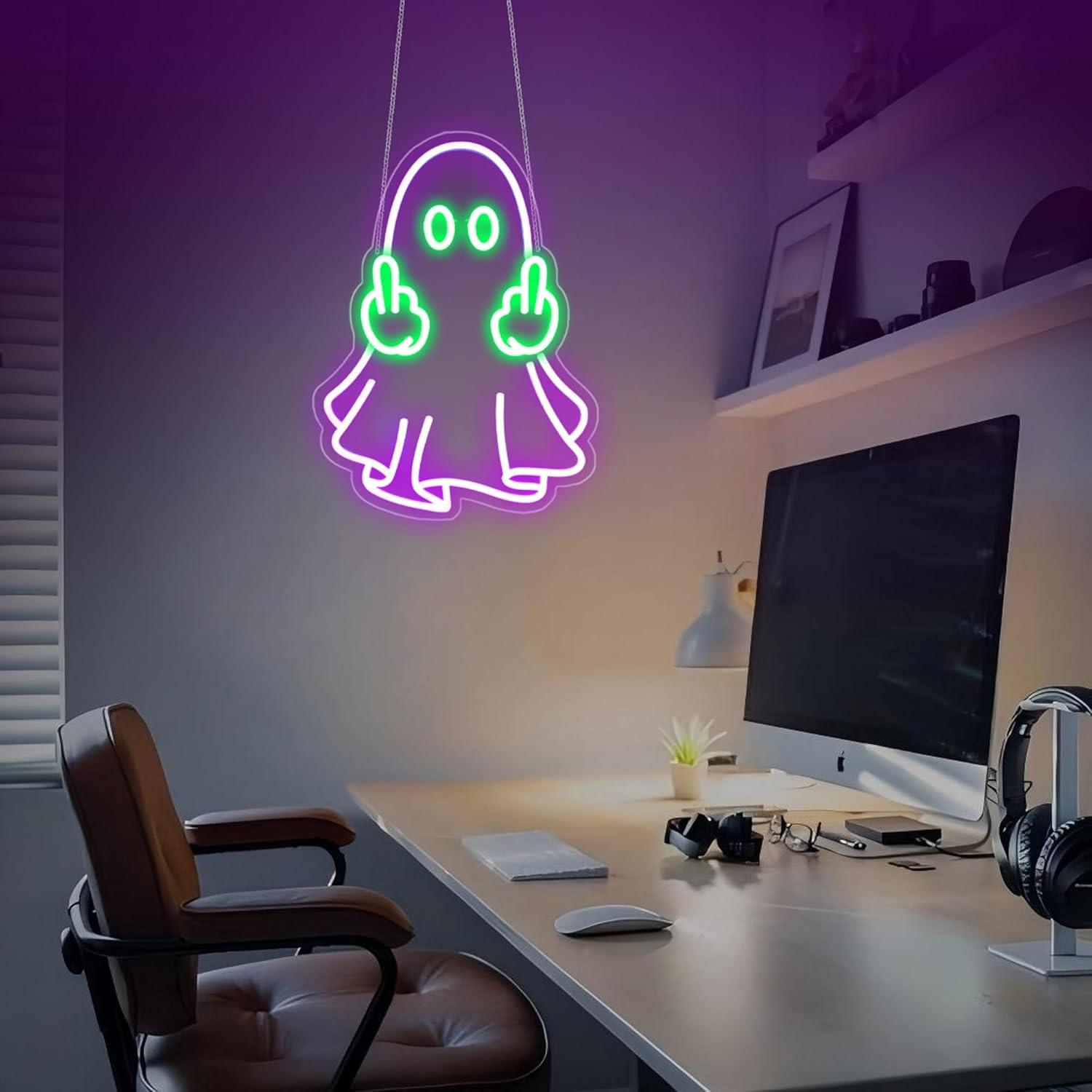 Ghost Neon Sign USB Powered LE - Home Decor Shop 评论和价格