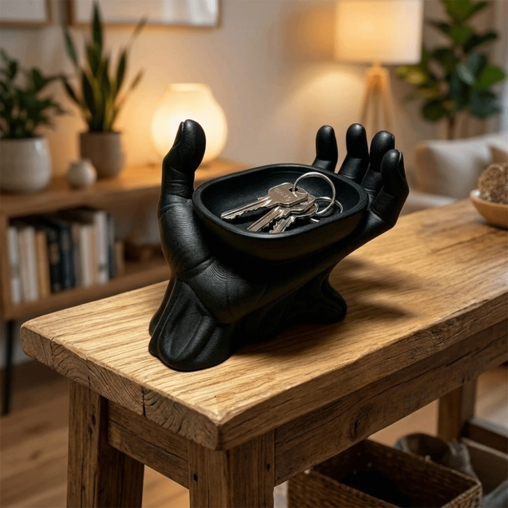 Key Storage Tray Open Palm Pal - Ceramic Trinket Dish 评论和价格