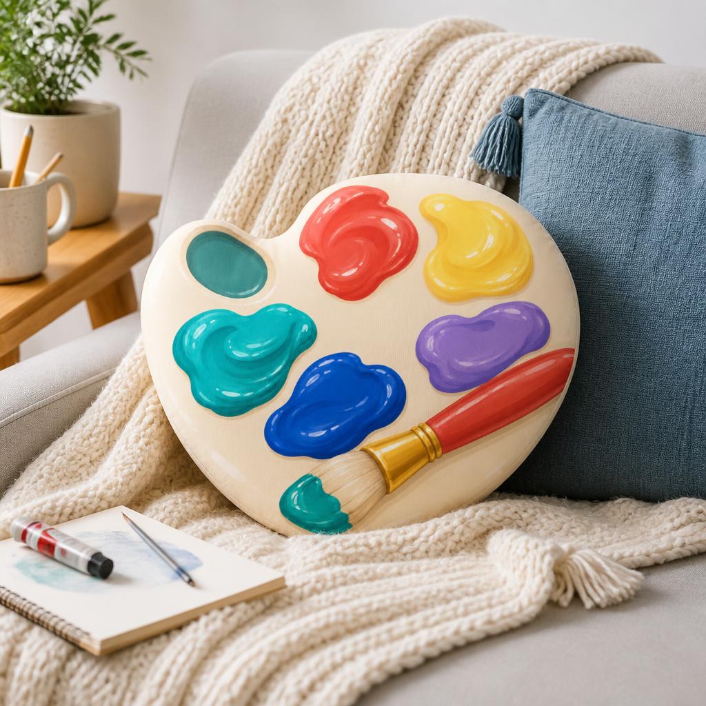 Artist Palette Shaped Throw Pi - Home Decor Color Palettes 评论和价格
