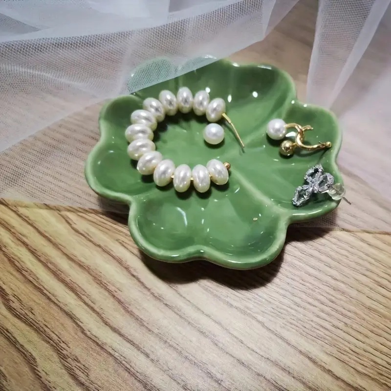 1Pc Ceramic Jewelry Tray Table - Ceramic Trinket Dish 评论和价格