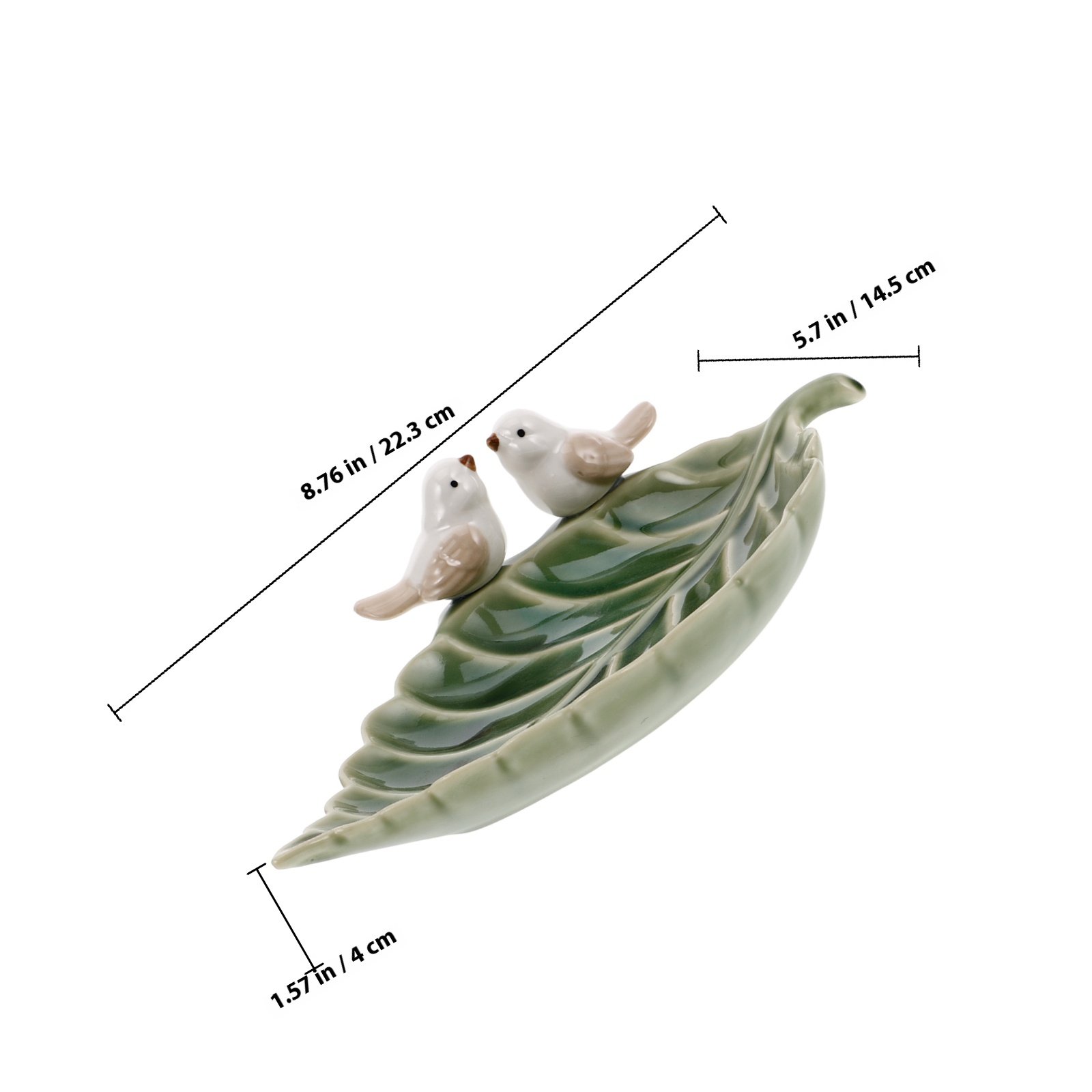 Cute Ceramic Bird on Leaf Trin - Ceramic Trinket Dish 评论和价格