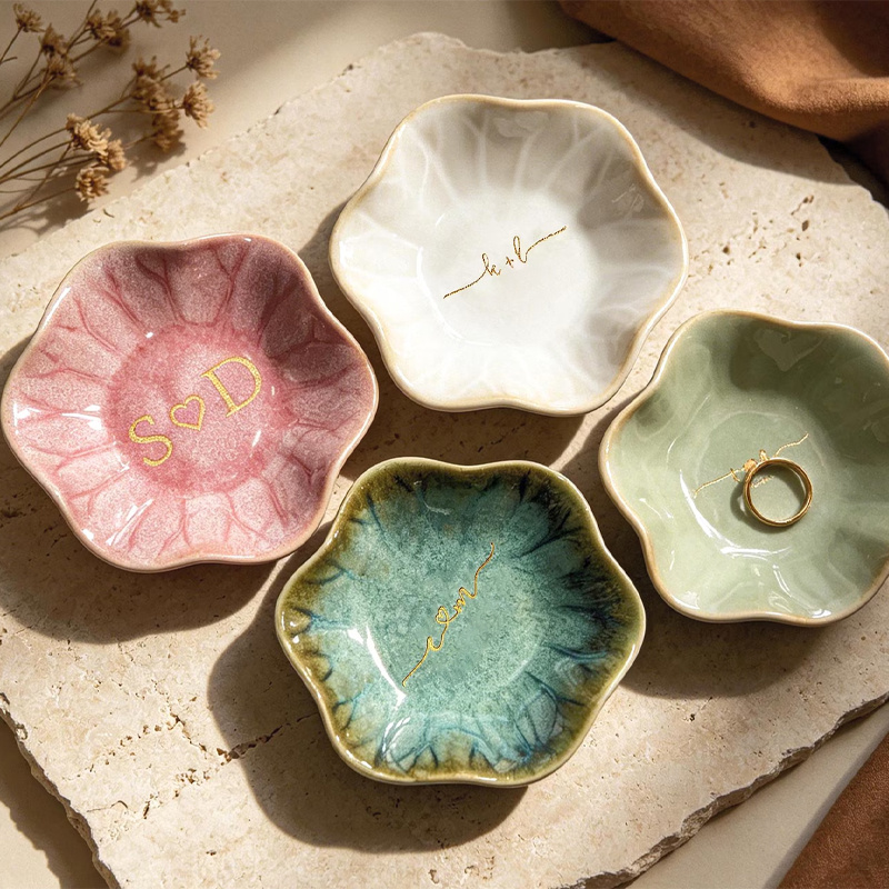 Personalized Ceramic Ring Dish - Ceramic Trinket Dish 评论和价格