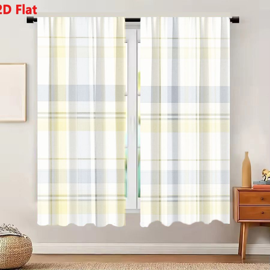 2Pcs Curtains 2D Flat Seamless - Home Decor Color Palettes 评论和价格