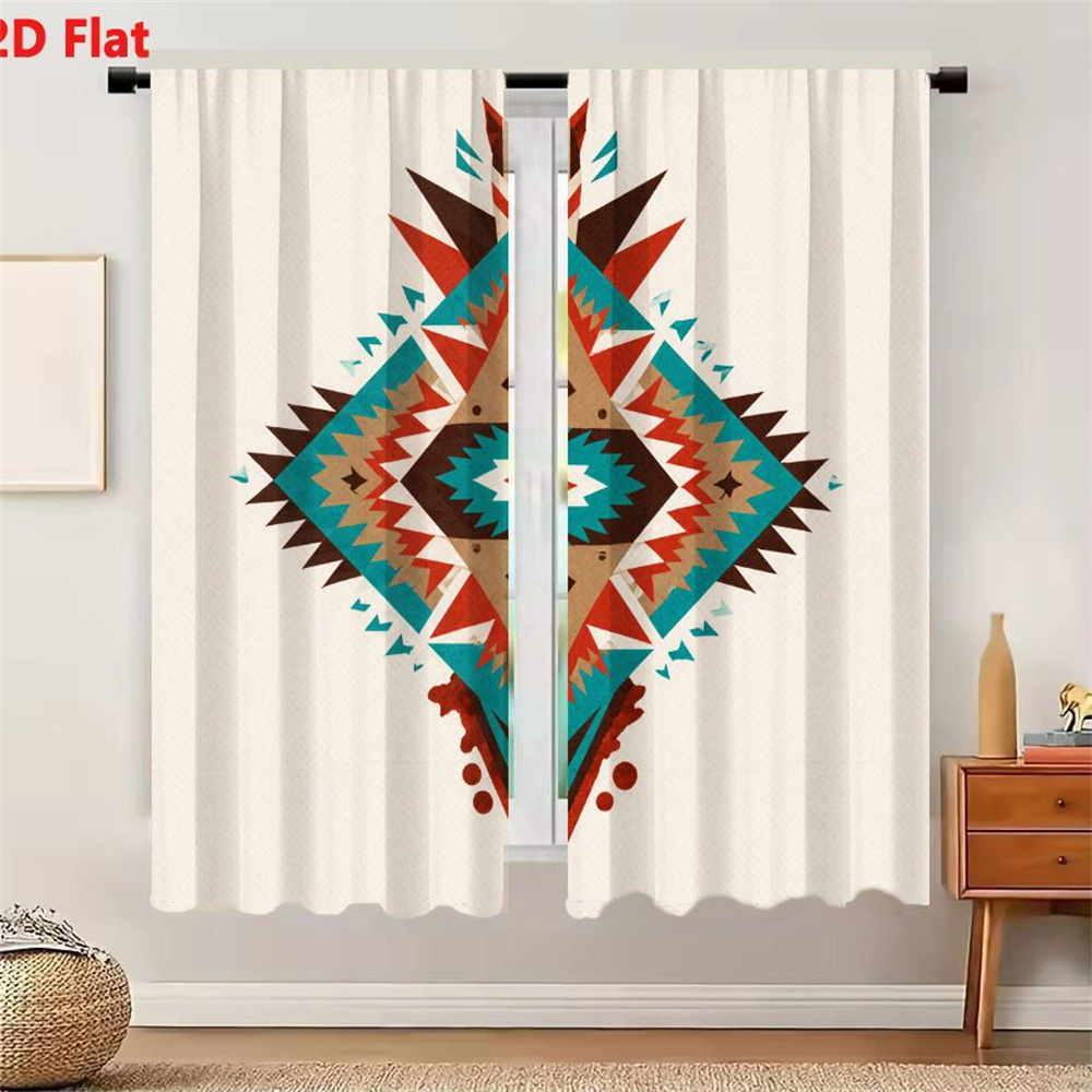 2Pcs Curtains 2D Flat Symmetri - Home Decor Color Palettes 评论和价格