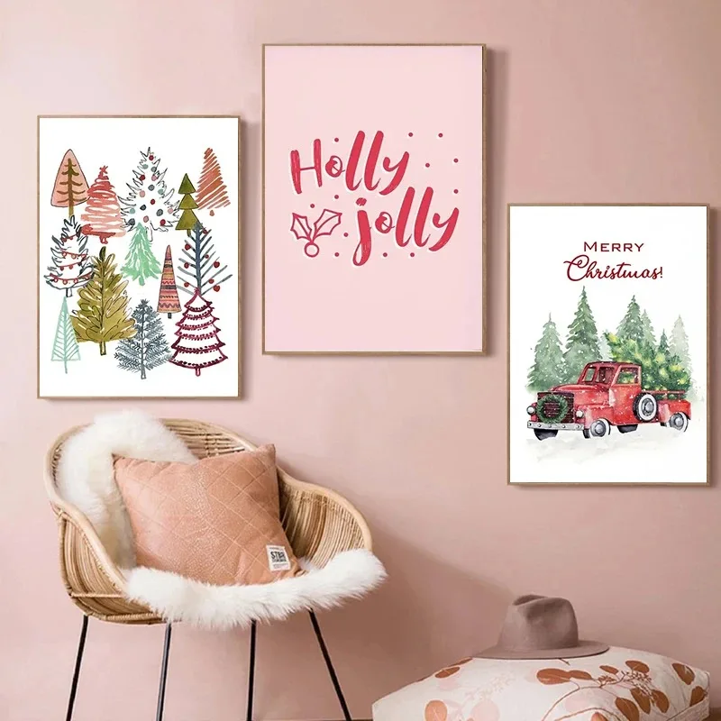 Cartoon Christmas Holiday Tree - Geometric Wall Art 评论和价格