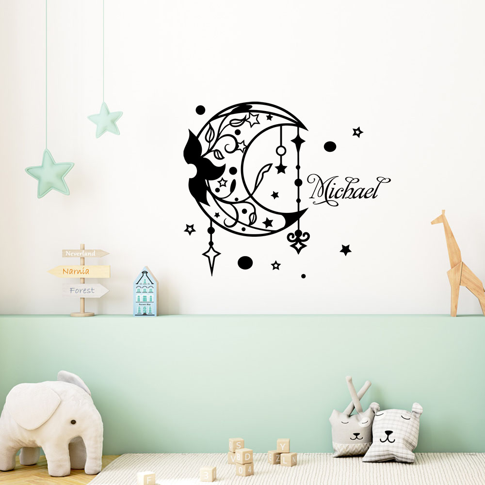 1PC Cool Moon Personalized Nam - Home Decor Wall Tiles 评论和价格