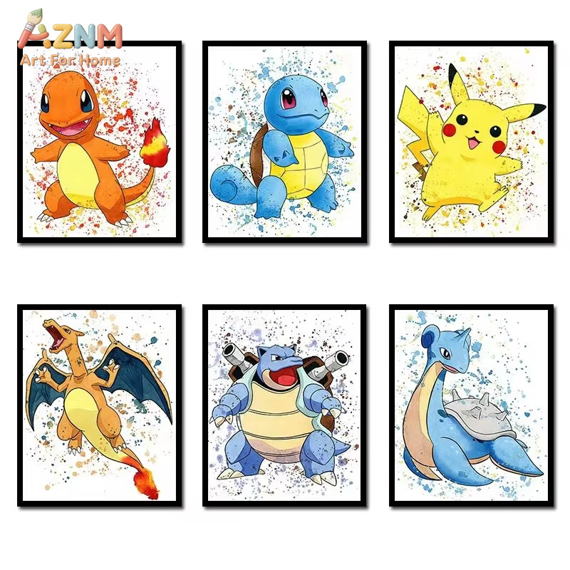 1PC ，Anime Pokemon Canvas Pain - Geometric Wall Art 评论和价格